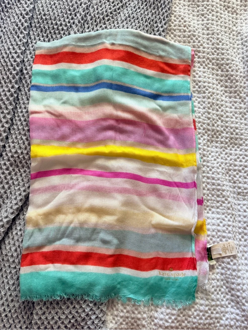 kate spade Multicolor Pastel Stripe Scarf